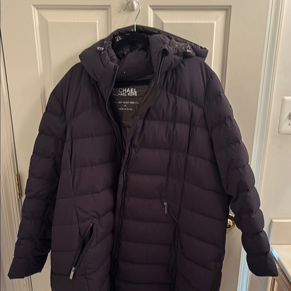 Michael Kors Black Quilted Puffer Jacket with Hood